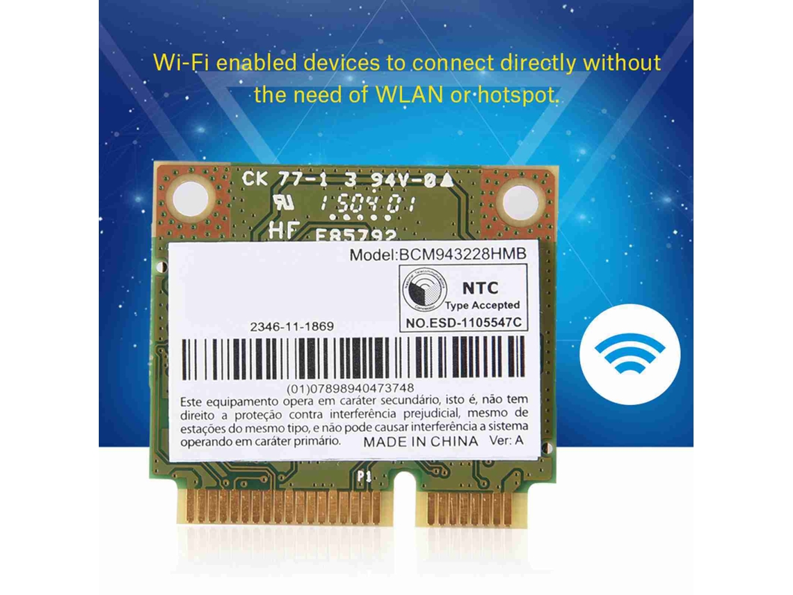 Tarjeta Wi-Fi Bluetooth 2.4/5G de doble banda para Intel (Bluetooth, conectividad Wi-Fi de doble banda)