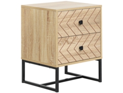 Mesita De Noche De Madera Con 2 Cajones, Organizador De Dormitorio, 48x39,5x60 Cm