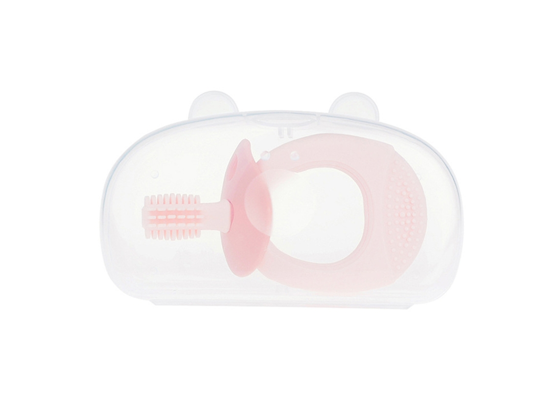 Cepillo De Dientes De Silicona Para Chupete De Bebé Con Limpieza 360° Y Masaje De Encías - Rosa