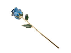 Oro Rosa De 24 Quilates Con Soporte, Oro Rosa Real, Regalo Elegante, Cumpleaños, Día De La Madre, Azul