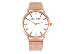 Reloj Analógico De Cuarzo Con Sencilla Correa De Malla, Informal Y Elegante, Oro Rosa.