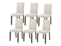 Juego de 6 sillas de comedor Hamburg Beige Textiles Pt.casa
