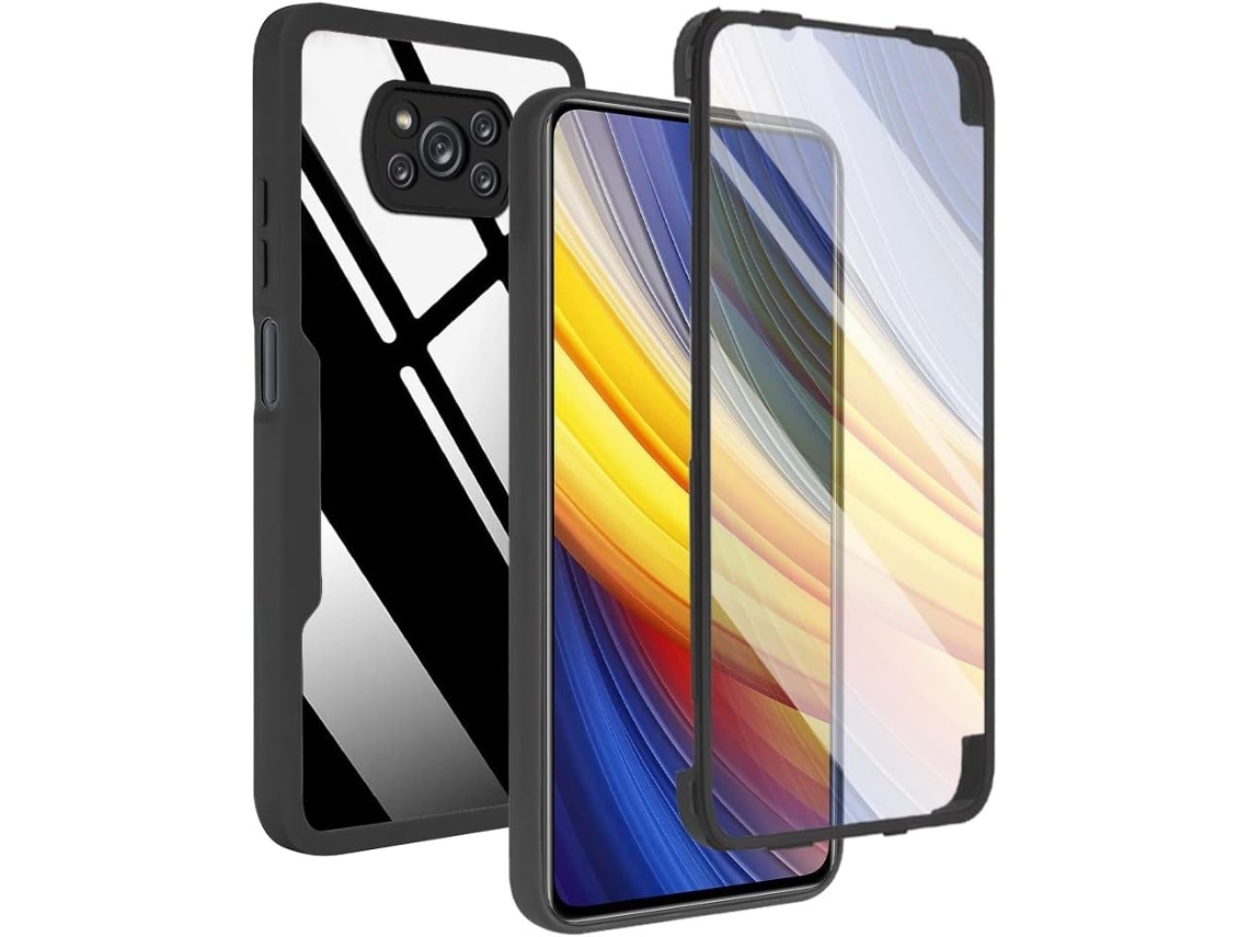 Protector de Pantalla Antiarranhões Amortecedor para Xiaomi Poco X3 Pro HONGWE. Piel Sintética Negro
