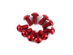 10pcs Tornillos De Aluminio Con Cabeza Redonda Hexagonal M3 6-10mm Color Rojo 6mm