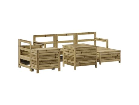 Conjunto 7 de sofás de jardín VIDAXL madera de pino impregnada