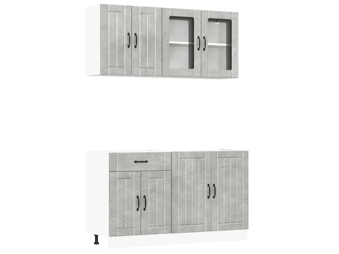Juego de 4 gabinetes de cocina de hormigón gris MAISON EXCLUSIVE