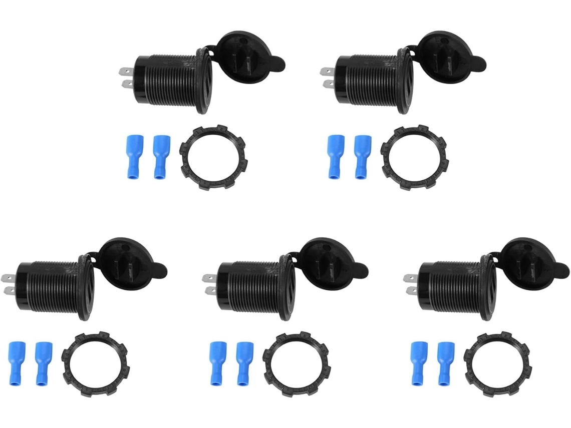 Adaptador De Corriente Con Cargador Usb Dual De 5 X 5 V Y 4,8 A Para Barcos, Coches, 12 V, 24 V Y Vehículos Recreativos.