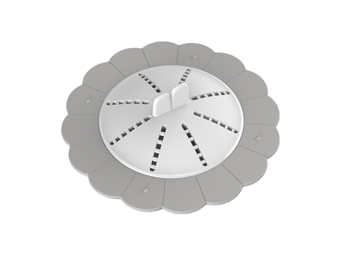 Filtro antiobstrucción para desagüe de baño y cocina, color gris