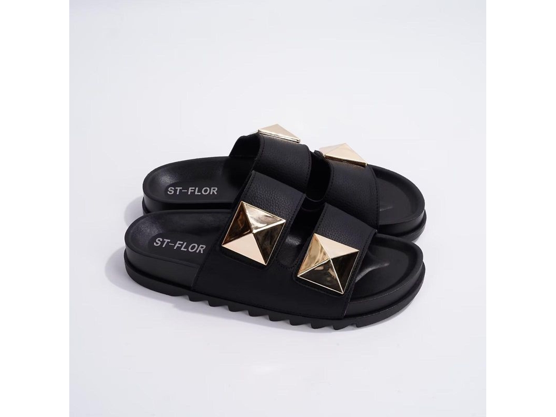 Chanclas Retro De Plataforma Para Mujer Con Hebilla Metálica, Suela Plana, Comodidad Veraniega, Playa