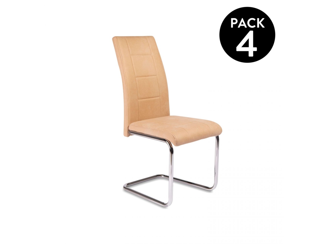 Pack 4 sillas de comedor San Beige San 44 x 100 x 61cm cm