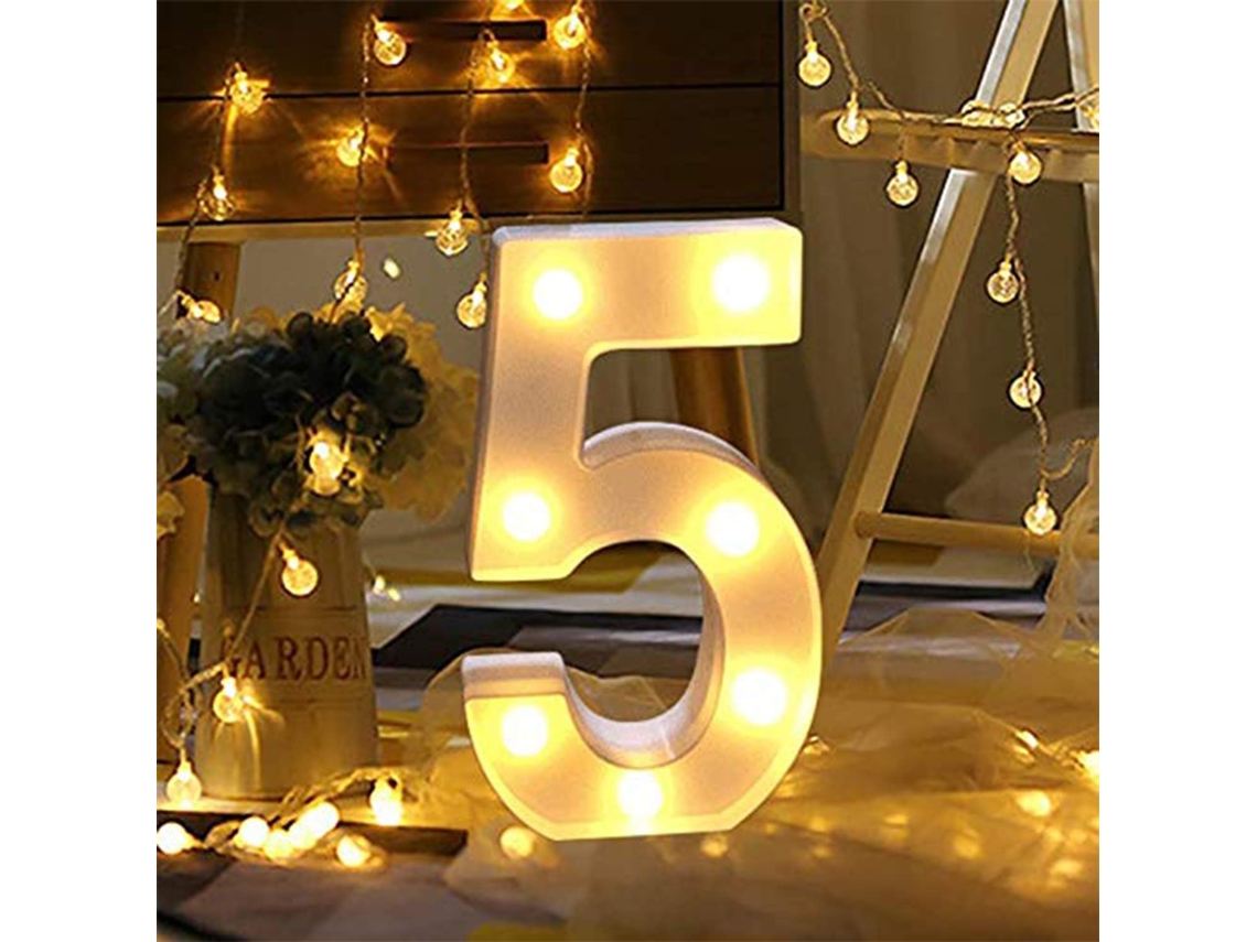 Lámpara LED de Números 0-9, Decoración para Fiestas, Bodas, 6 Piezas NEVEANCE