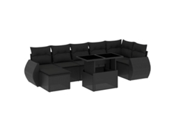 Maison Exclusive - Set De Sofás De Jardín 8 Piezas Y Cojines Ratán Sintético Negro
