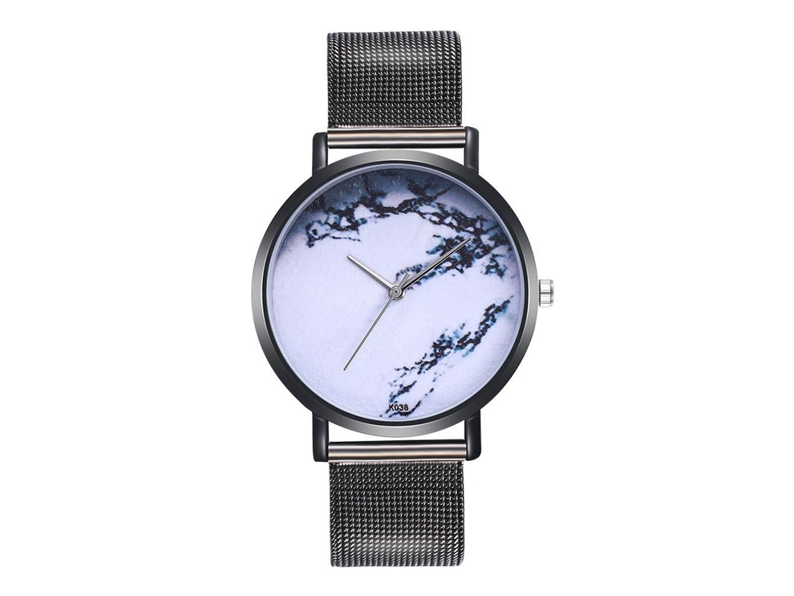 Reloj De Pulsera Informal Para Hombre Y Mujer Con Correa De Malla, Cuarzo Analógico, Negro.