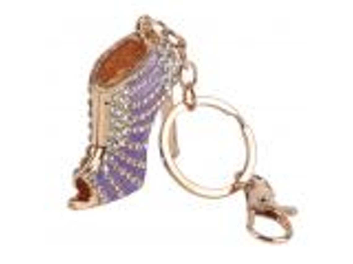 Colgante de tacón alto con zapato de cristal Sygo con diamantes incrustados (se puede usar como llavero o combinar con bolsos)