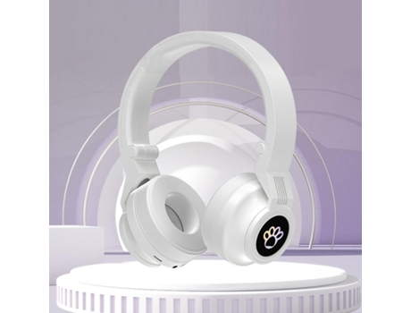Auriculares Bluetooth Cable Enchufable Luminoso Blanco