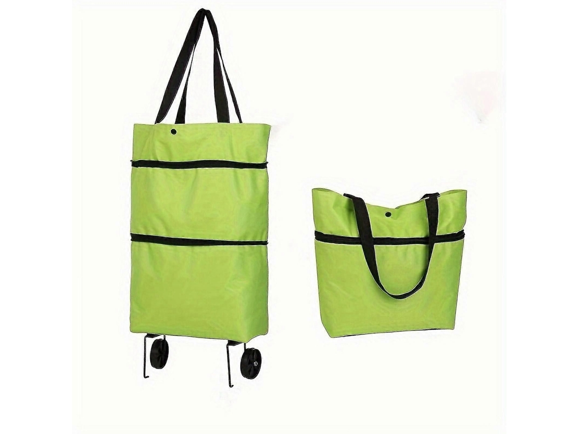 1 bolsa plegable, pequeña para carrito de compras, grande para compras en supermercado, carrito de compras portátil con diseño artesanal GOKOCO
