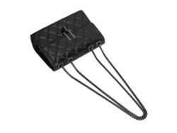 Bolso Bandolera De Piel Sintética Negra Con Elegante Cadena, Gran Capacidad, Versátil.