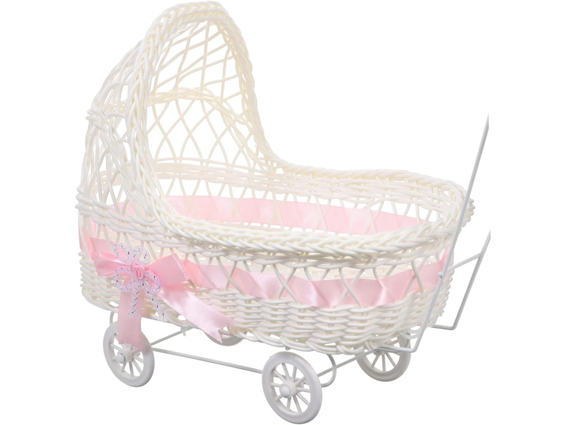 Cesta decorativa Yarnow con forma de carrito para baby shower, para flores y decoración, rosa para uso doméstico y