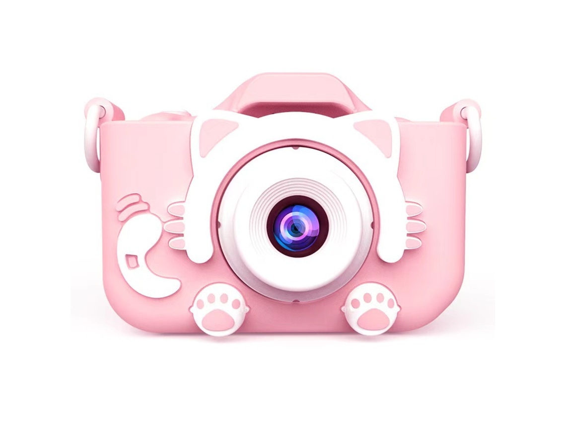 Cámara infantil Gertiz Cute Cat 1080p HD con doble cámara rosa