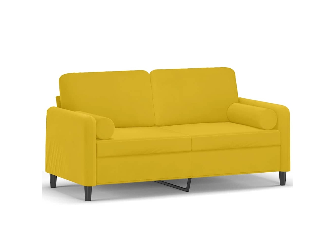 Maison Exclusive - Sofá De 2 Plazas Con Cojines Terciopelo Amarillo 140 Cm