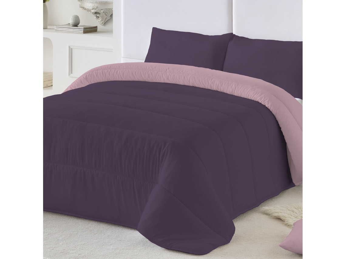 Edredón NATURALS Bicolor Cama Gr Fabricado España Berenjena Multicolor (Cama90180x260cm)