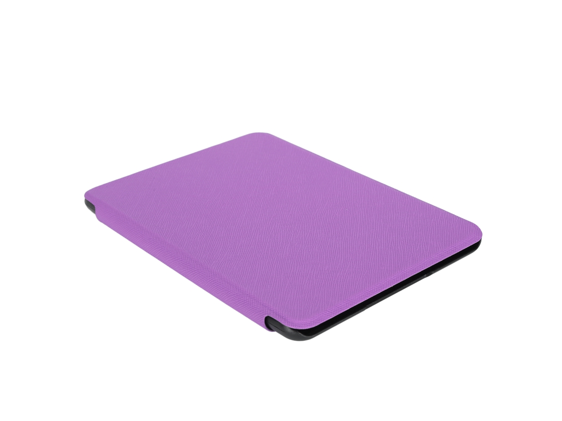 Funda protectora de piel sintética con estampado cruzado para Kindle Paperwhite 4 (morado, dorado claro, 2018)