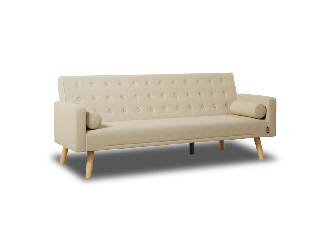 Sofá Cama Beige NALUI One Dots 3 Plazas Acolchado