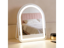 Espejo De Maquillaje Led Nettlife Hollywood De 35x45 Cm - Espejo De Tocador De Sobremesa Táctil Y Regulable, 3 Modos De Luz, Espejo Cosmético