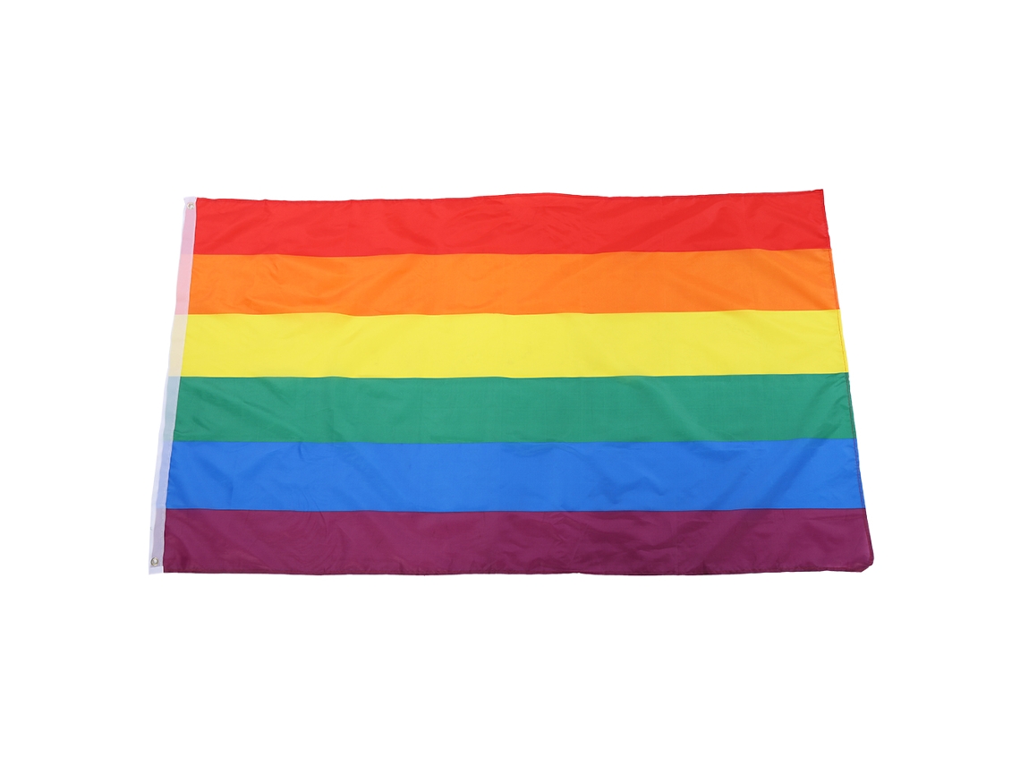 Bandera arcoíris del orgullo gay de poliéster con ojos y cuello