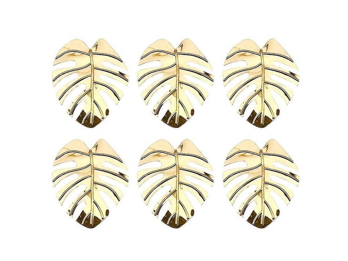 Anillos Para Servilletas Con Forma De Hoja De Tortuga, 6/12 Unidades, Plata/oro/rojo Rosa, Elegantes Para Bodas.