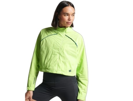 Chaqueta Impermeable para Mujer de Running SUPERDRY (L - Amarillo)