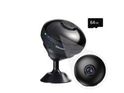 Cámara panorámica, con tarjeta de memoria de 64 GB, gran angular de 170°, compatible con Android/iPhone, negra CHRONUS