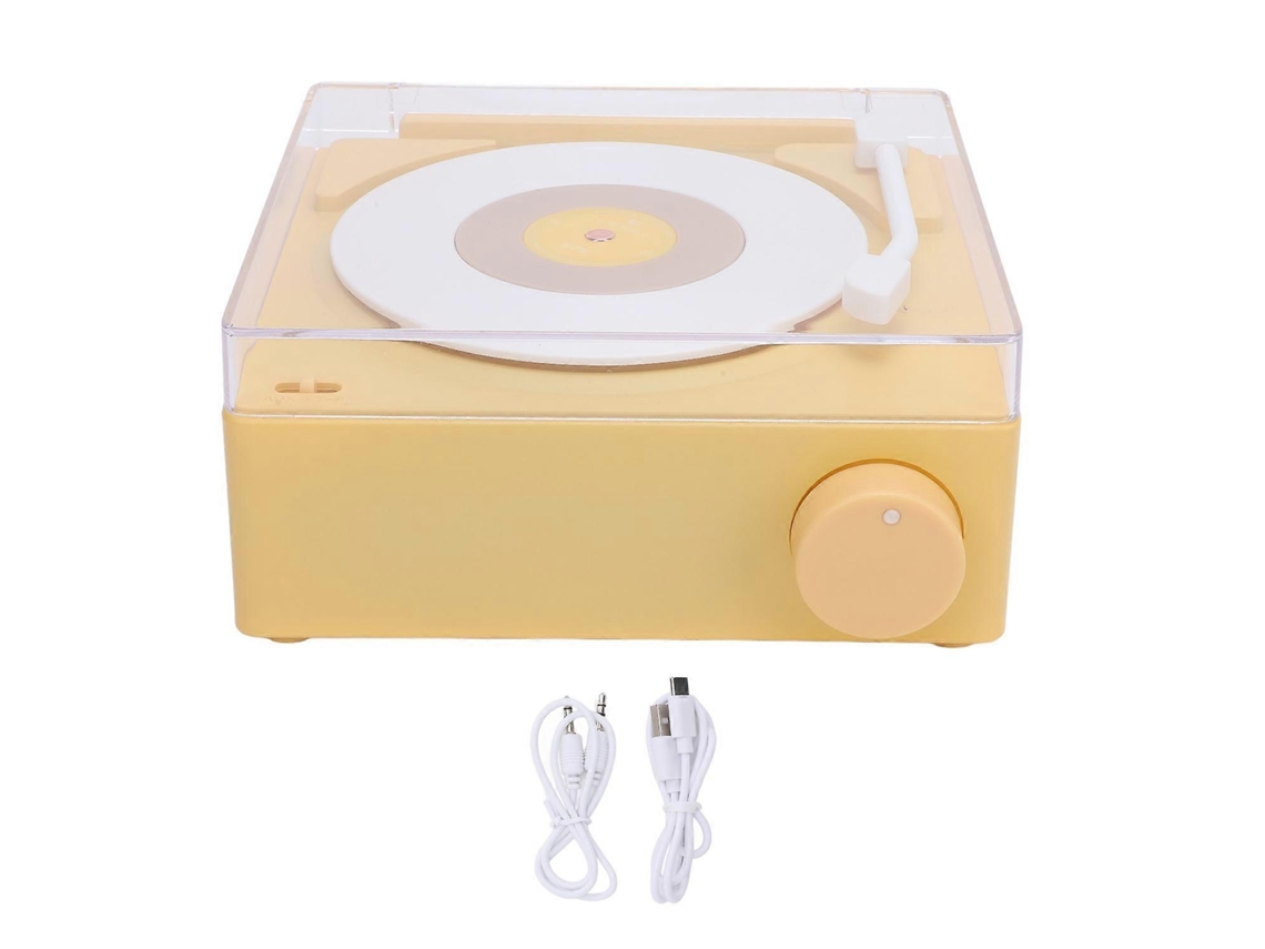Altavoz tocadiscos Bluetooth ABS, bonito altavoz tocadiscos inalámbrico portátil, despertador para el hogar.