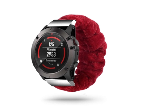 Correa Garmin Fenix 5X Pulsera Scrunchie Rojo