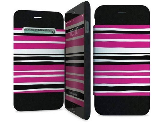 Funda iPhone 6, 6s, 7, 8 I-PAINT Stripes Rosa