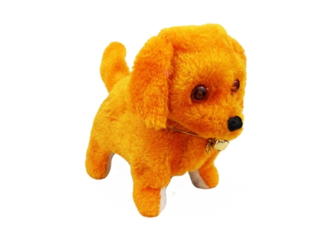 Peluche Eléctrico Suave Para Caminar Que Brilla Intensamente Perro de Peluche Realista Ladrido Afortunado Amarillo
