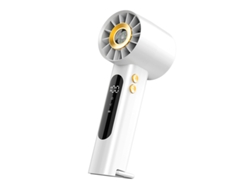 Ventilador turbo compacto Chrui de 1800 mAh con pantalla digital y brújula (blanco)