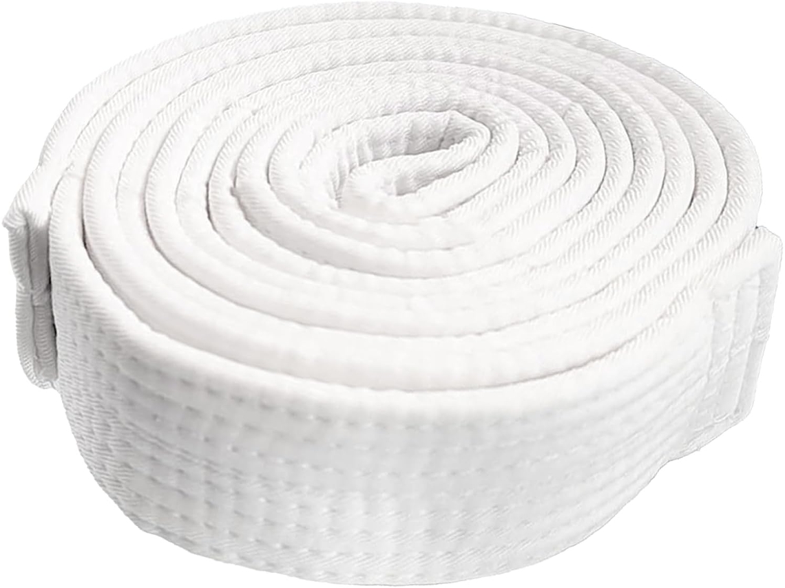 Cinturón De Entrenamiento Estándar De Taekwondo De Gran Durabilidad En Poliéster Tejido Blanco Y Negro Para