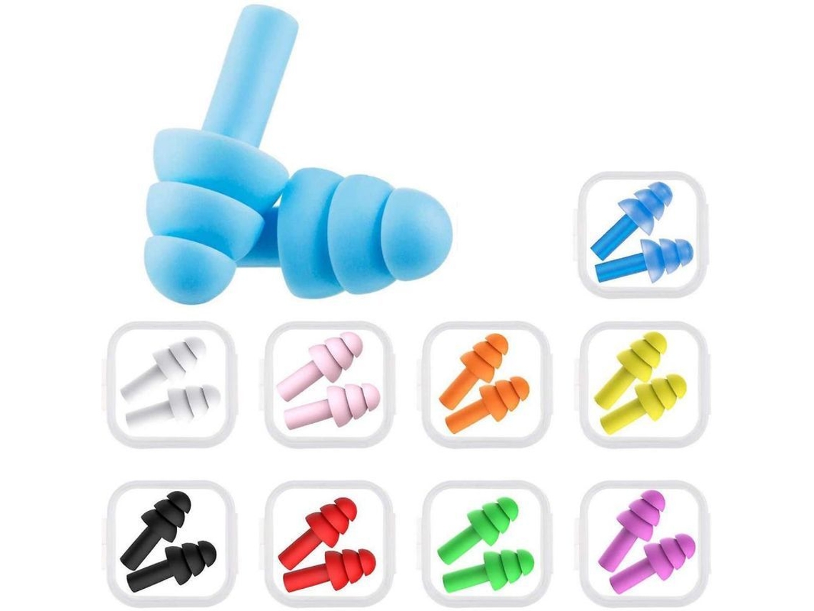 10 Pares De Protectores Auditivos De Silicona Para Nadar, Dormir, Adultos Y Niños, Juego Portátil Y Reutilizable.