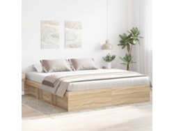 Estructura De Cama Roble Sonoma 200x200 Cm