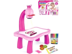 Kit de pintura rosa para niños, proyector de mesa de dibujo, juguetes para niños, pintura de proyección, mesa de juguete, tablero artístico S/marca