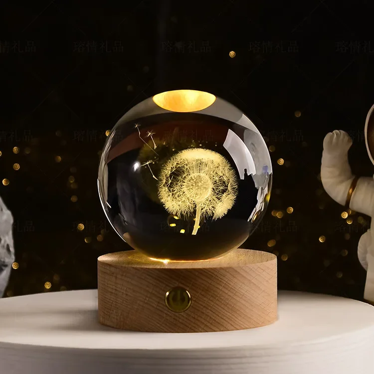 Bola De Cristal 3d De 6 Cm, Grabada Con Láser, Decoración Para Escritorio.