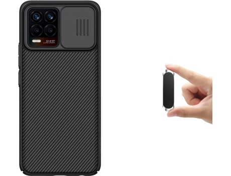 Funda Realme 8 Pro 4G Camshield Nillkin con Protección Cámara Slide y Soporte Magnético Multifunción Negro
