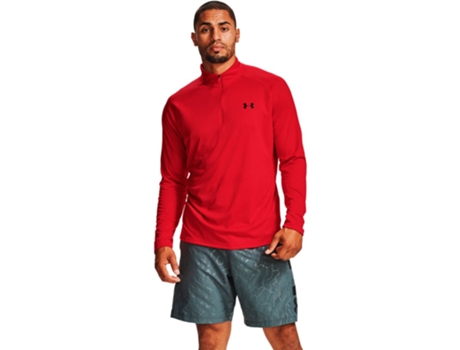 Camiseta de Hombre para Fitness UNDER ARMOUR Meio Zíper Tech Rojo (S)