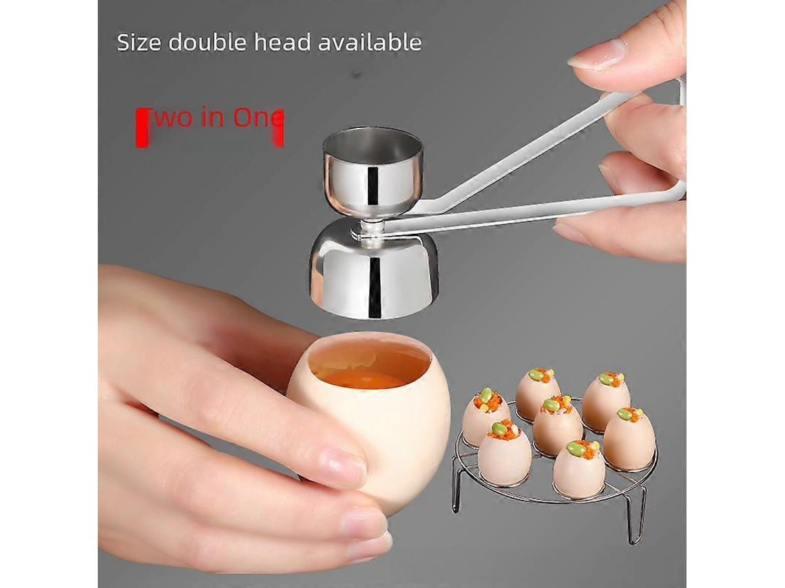 Abridor de huevos de acero inoxidable, abridor de cáscaras de huevo, abridor de huevos creativo para cocina, utensilio para huevos de arroz glutinoso Rosewell