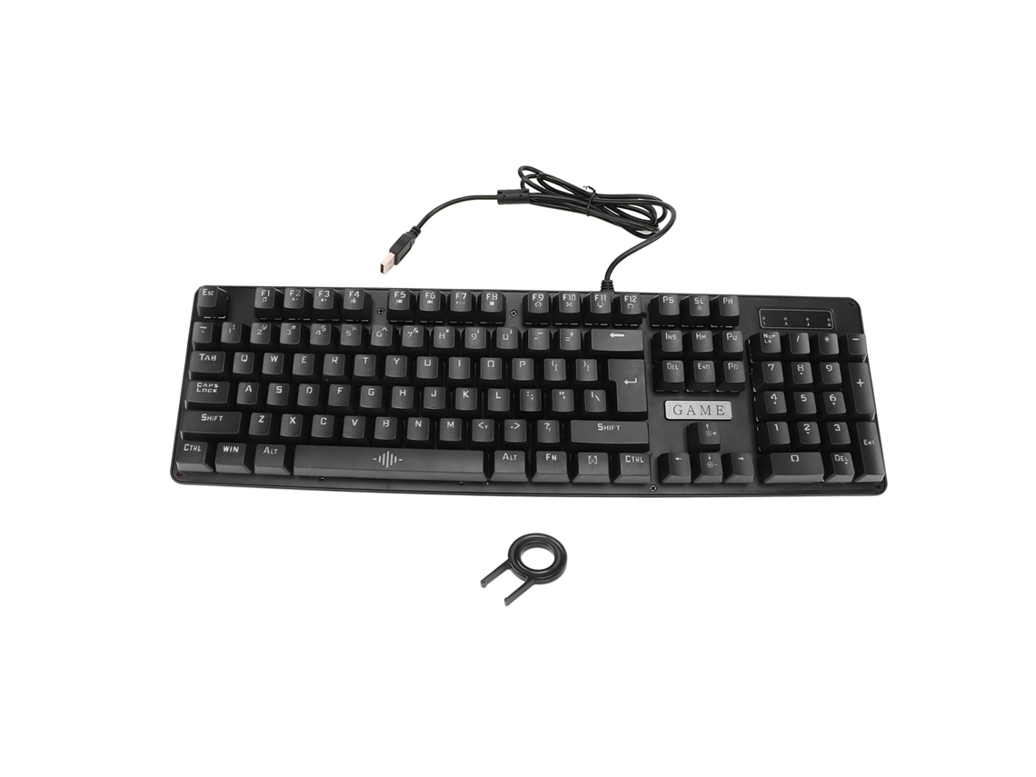 Teclado Mecánico Para Juegos Con Retroiluminación Rgb, 104 Teclas, Interruptores Azules, Con Cable, Abs Para Ordenador.