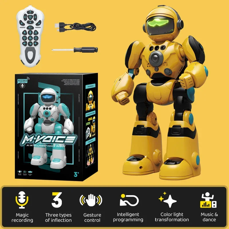 Robot De Control Remoto (amarillo), Control Por Gestos, Juguete Musical Y Bailarín, Regalo Para Niños