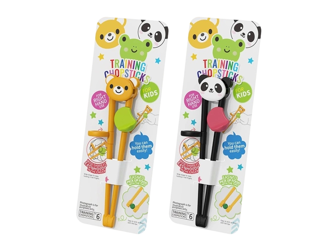 Virkwuy 4 Palillos De Entrenamiento Para Niños – Ayudante De Palillos Con Diseño De Rana Y Oso, Anticaídas, Aprende A Comer Fácilmente