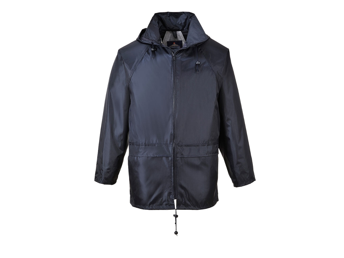 Impermeable clásico Portwest: protección y estilo en condiciones climáticas adversas - Negro - S