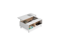 Mesa de centro elevable Zaiken Plus Blanco - Roble Canadian 100 x 38–50 x 68cm cm